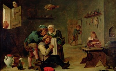 Operação Cirúrgica (óleo) de David Teniers the Younger